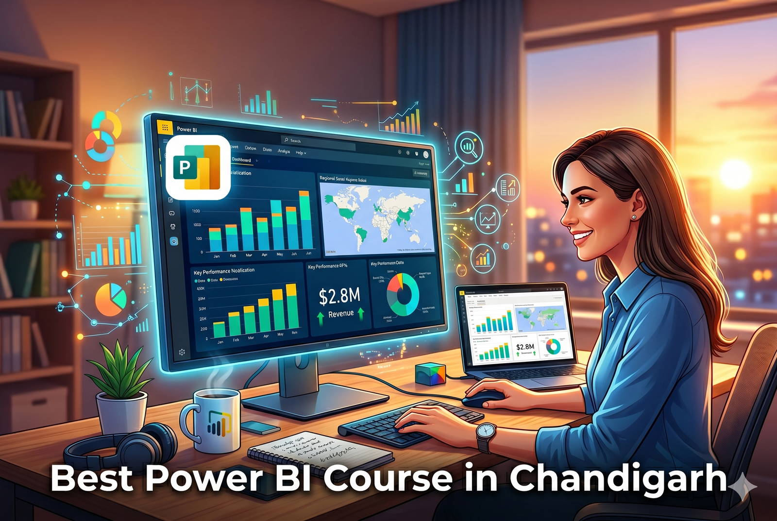 Best Power BI Course in Chandigarh - Students learning with Placement support, live projects and hands-on training
